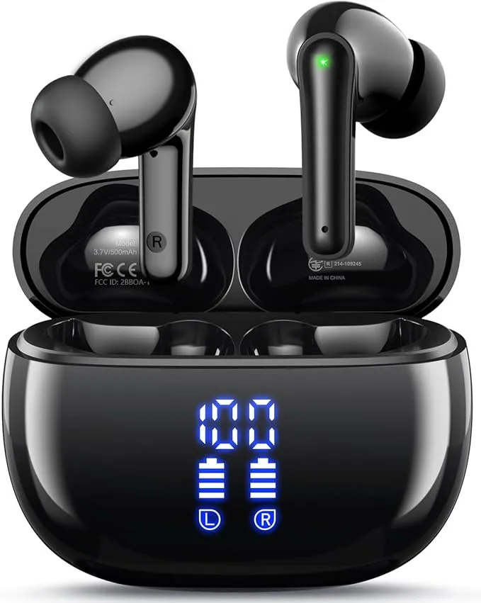 Bluetooth Ear Buds with LED Power Display