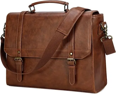 BOSTANTEN Leather Laptop Tote Bag